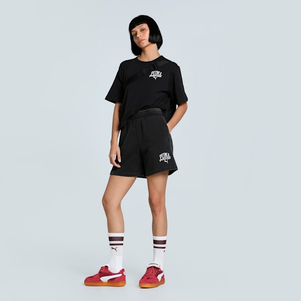 PUMA CLASS Women's 5" Washed Shorts, PUMA Black, extralarge-IND